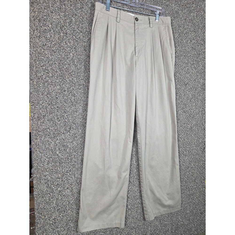 Dockers D3 Classic Fit Pants Mens 32x32 Tan Khaki Pleated Chino Trousers - Picture 2 of 10